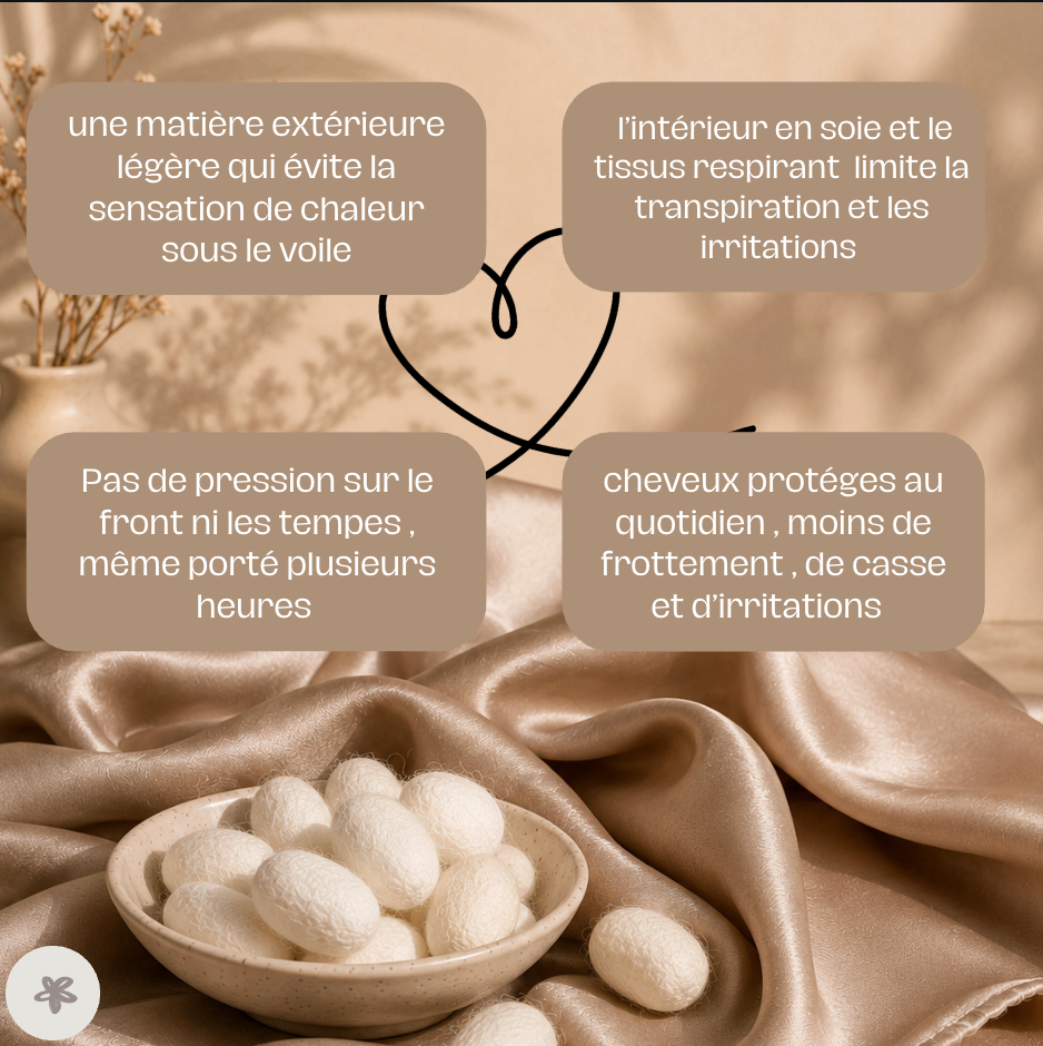 Bonnet sous-voile en soie