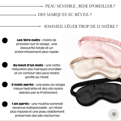 Masque de nuit sommeil profond – 100% soie