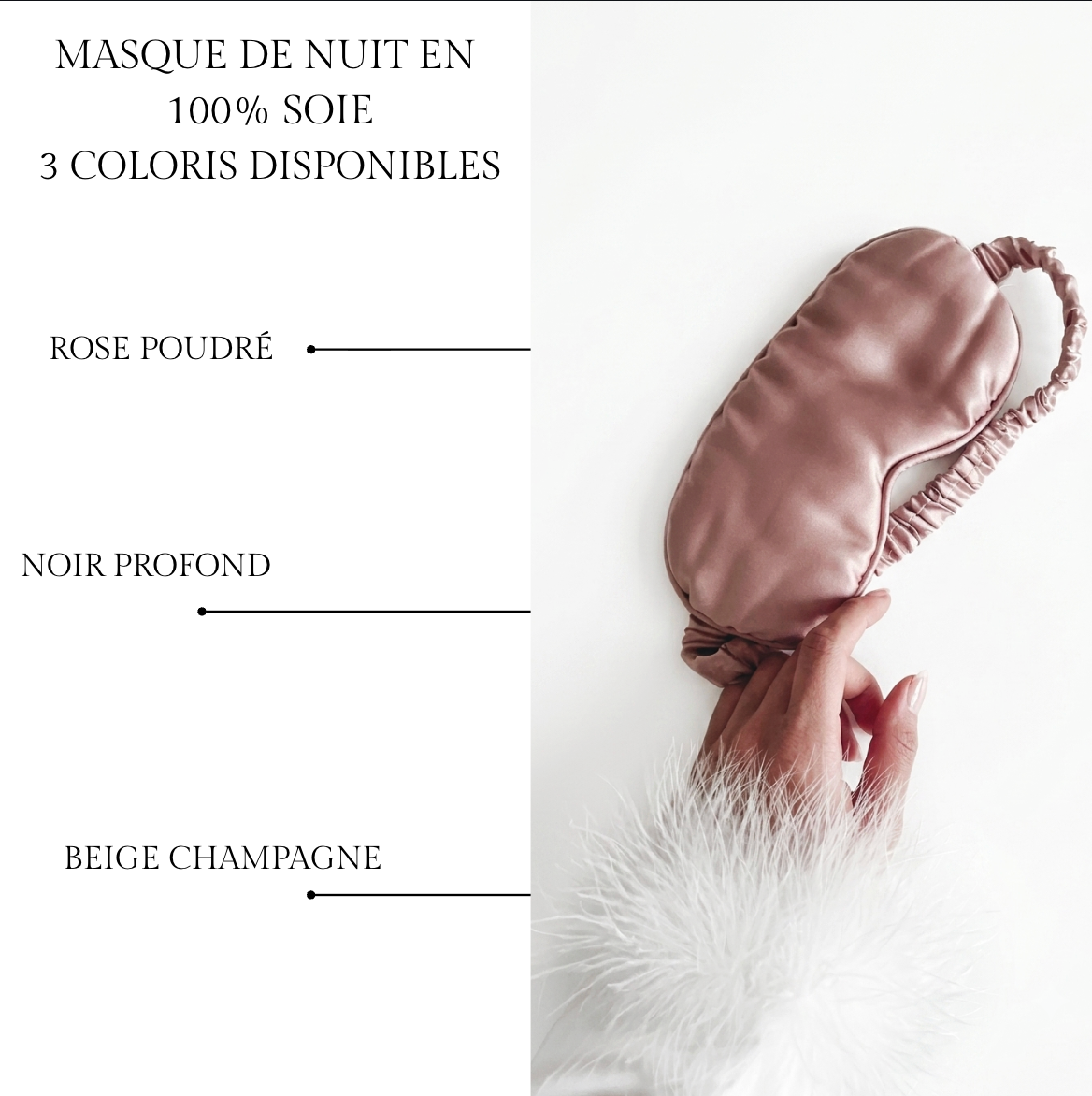 Masque de nuit sommeil profond – 100% soie