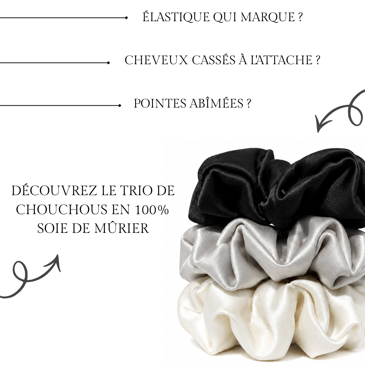 Trio chouchou en 100% soie