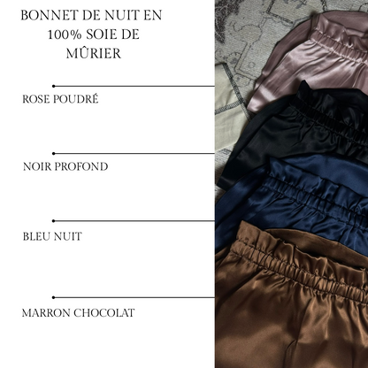 Bonnet de nuit court - soie de mûrier