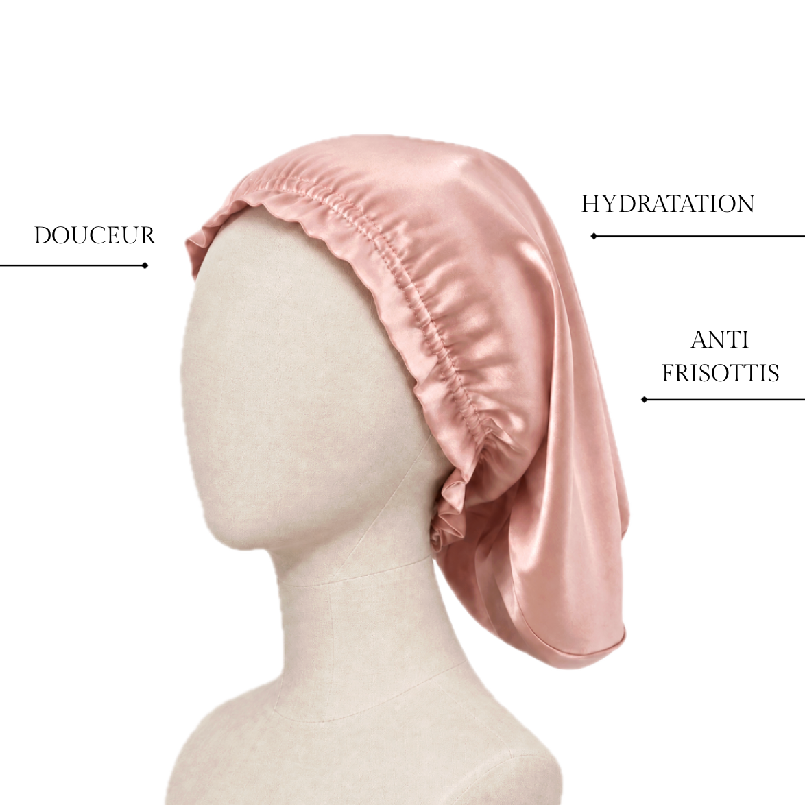 Bonnet de nuit court - soie de mûrier