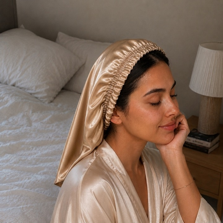 Bonnet de nuit court - soie de mûrier