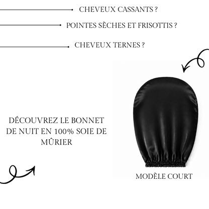 Bonnet de nuit court - soie de mûrier